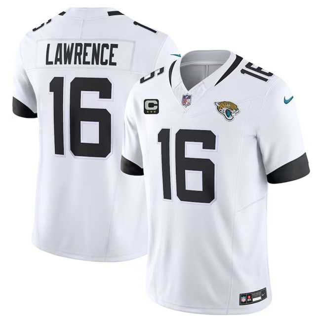 Men & Women & Youth Jacksonville Jaguars #16 Trevor Lawrence White 2023 F.U.S.E With 3- Star C Patch Vapor Untouchable Limited Football Stitched Jersey